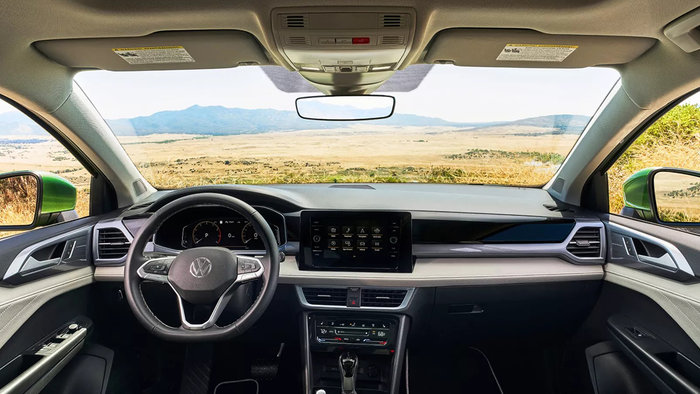 View of the touch screen in the New Volkswagen Taos.