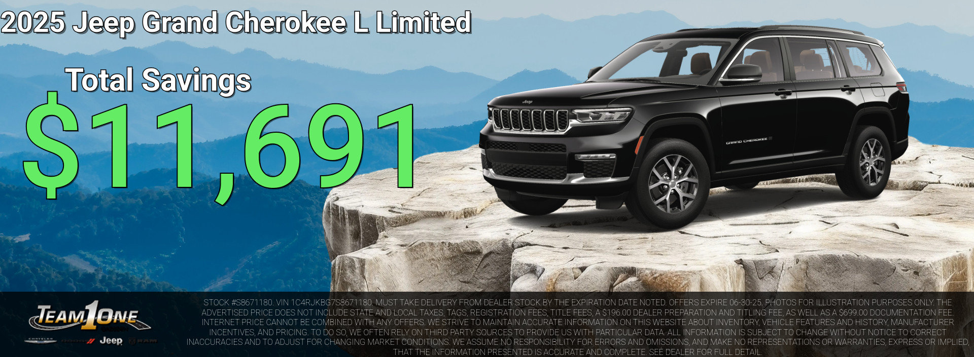2025 Jeep Gladiator Grand Cherokee L Limited Special Savings Offer