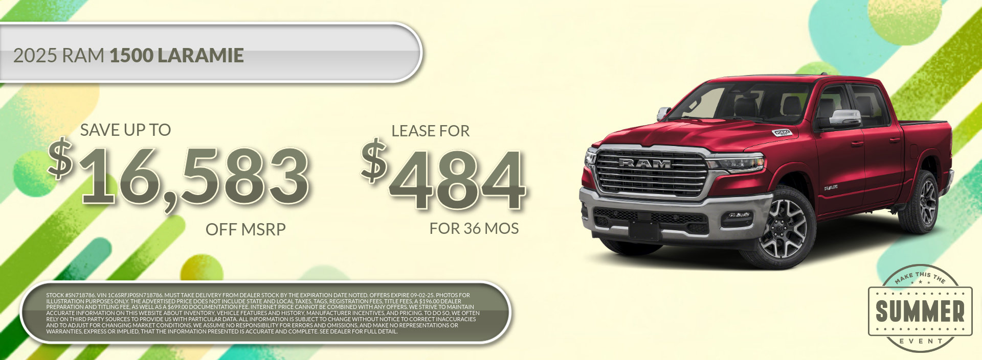 2025 Ram 1500 Laramie Special Lease Offer