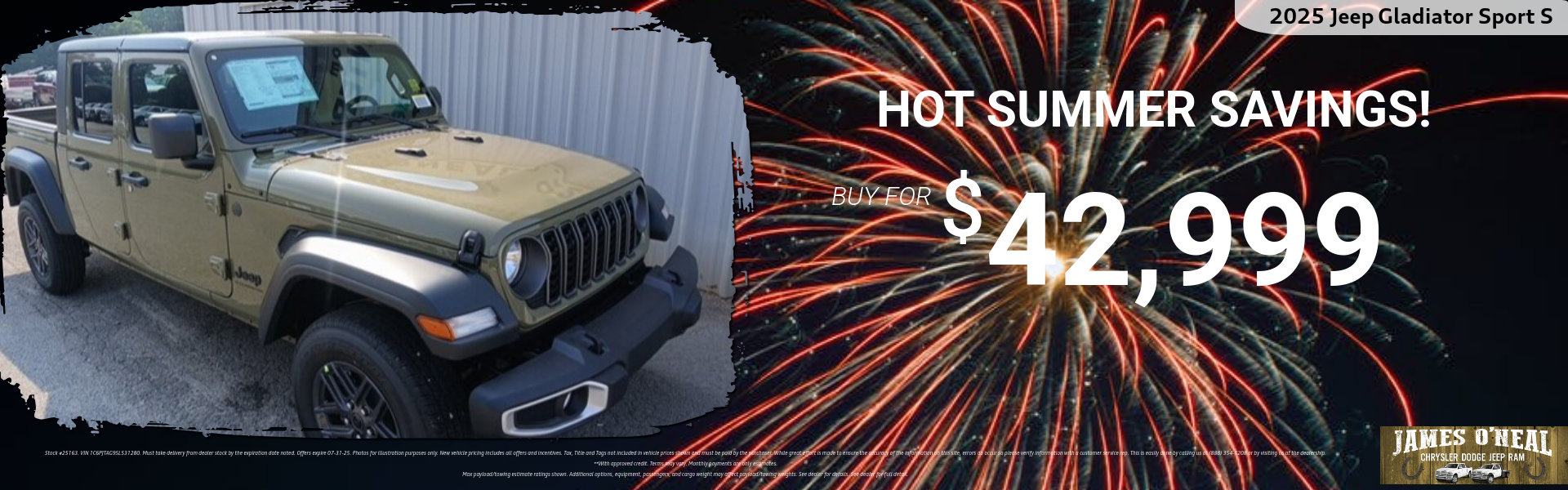 2025 Jeep Gladiator Sport S Special Savings Offer