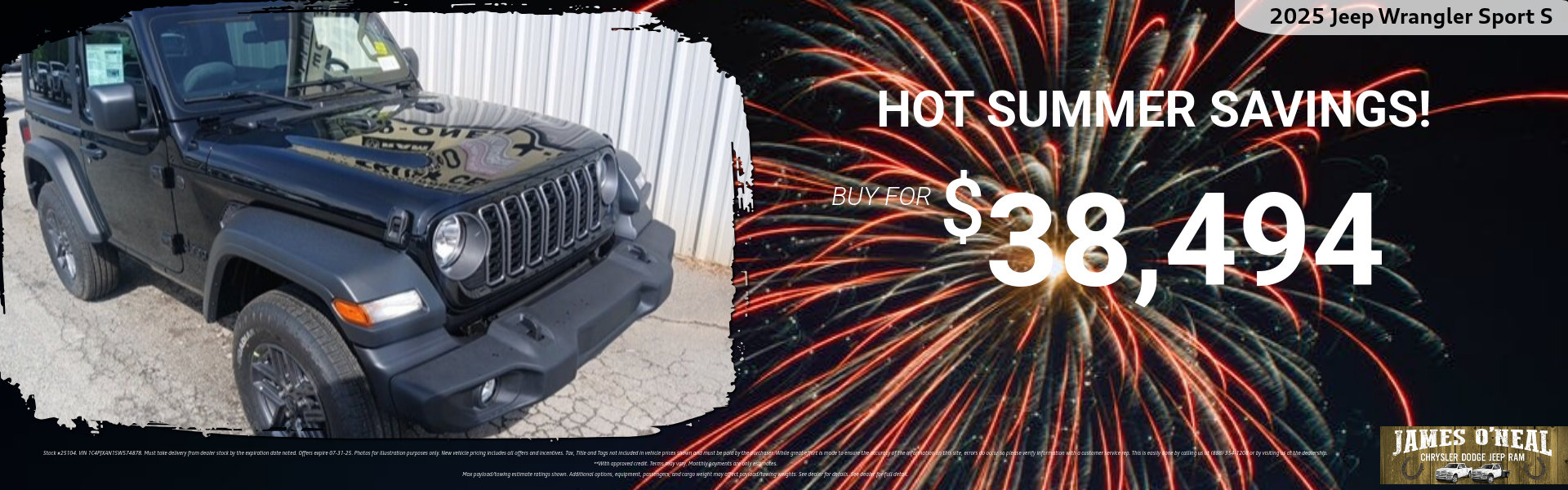 2025 Jeep Wrangler Sport S Special Savings Offer