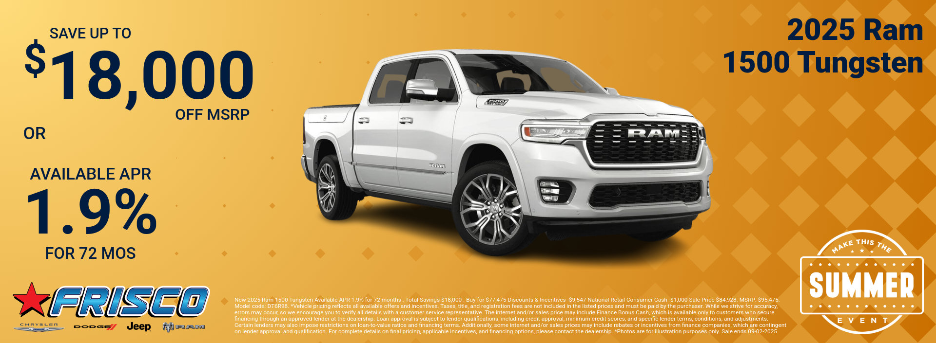 2025 Ram 1500 Special lease Offer