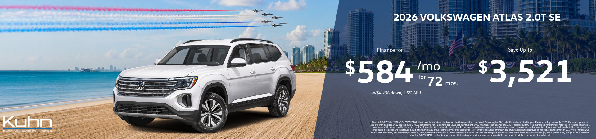 New VW Atlas 2.0T SE Special Offer
