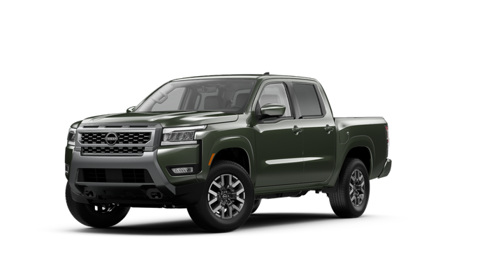 Green Nissan Frontier SL trim.